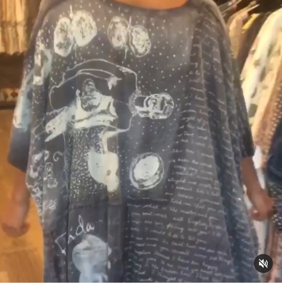 Rare Magnolia Pearl Frida Kahlo Jaya Kaftan Dress Ozzy Patchwork Artist Smock OS - Picture 10 of 17